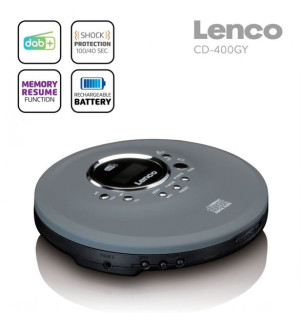 Lenco Cd-400gy - Discman Cd/mp3 I Radio Dab+/fm, Lcd400gy