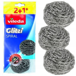 Zmywak Stalowy Do Naczyń Vileda Glitzi Druciak X3