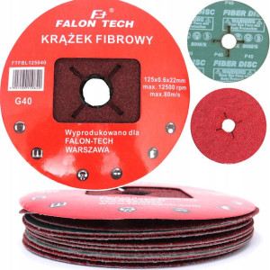 Krążek Fibrowy Dysk Fibrowa Fibra 125 Mm P40 X10