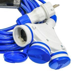 Przedłużacz PUR niebieski 15m 3x1,5 IP54 W-98995