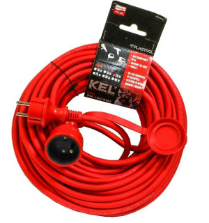 Przedłużacz warszt gumowy 20m czerwo 3x1,5 W-97091