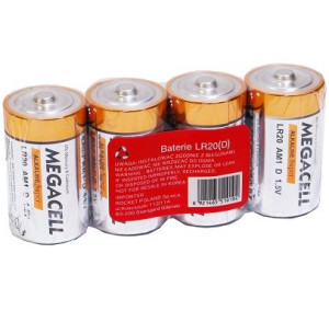 4x Bateria alkaliczna D / LR20 Megacell