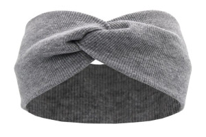 Opaska dziecięca turban na uszy bawełna szara 40/48