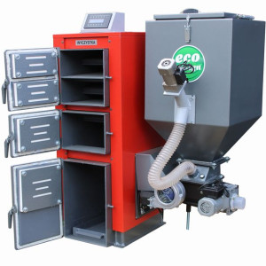 Kocioł C.O. PEL-EKO-5 SV200 24KW (200m2) PELLET + EKOGROSZEK  z podajnikiem