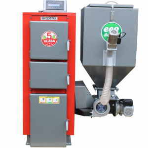 Kocioł C.O. PEL-EKO-5 SV200 15KW (130m2) PELLET + EKOGROSZEK  z podajnikiem