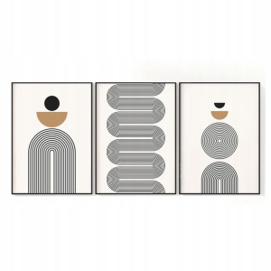 Geometryczna Aranżacja Zestaw Plakatów A3 Plakat