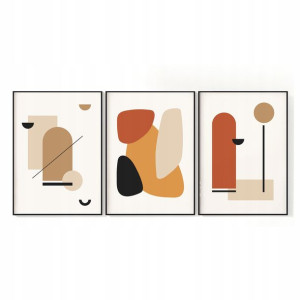 Geometryczny Plakat Zestaw Plakatów A3 Aranżacja