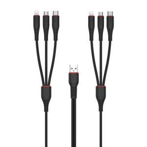Xo kabel NB196 6w1 USB 2x Lightning + USB-C + microUSB 1,2m 3,5A/2 m 2,5A c