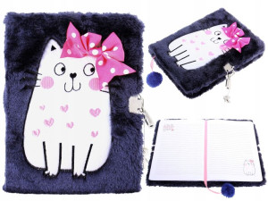 WŁOCHATY Pamiętnik z Kłódką Włochacz 3D KITTY Kot