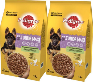 PEDIGREE Junior 2x15kg (duże rasy) - sucha karma dla psów z kurczakiem i ry