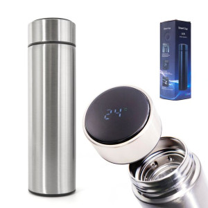 Kubek Termiczny Termos Smart Led 500Ml Srebrny