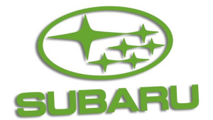 Wycinana naklejka SUBARU jasny zielony