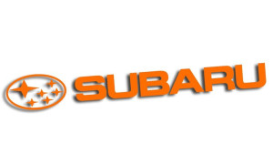 Wycinana naklejka SUBARU #2 pomarańczowa