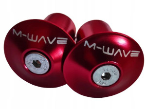 Aluminiowe korki na kierownice M-WAVE Czerwone