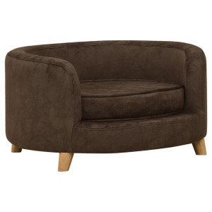 Sofa dla psa, brązowa, 69x69x36 cm, pluszowa