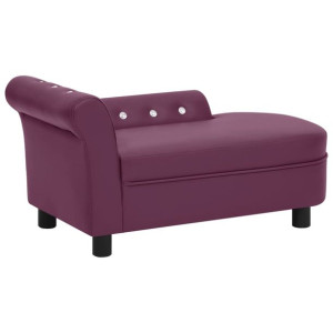 Sofa dla psa, burgundowa, 83x45x42 cm, sztuczna sk