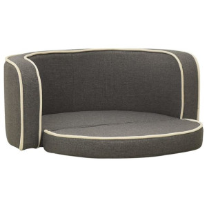 Rozkładana sofa dla psa, szara, 76x71x30 cm, lnian