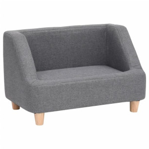 Sofa dla psa, szara, 60x37x39 cm, lniana