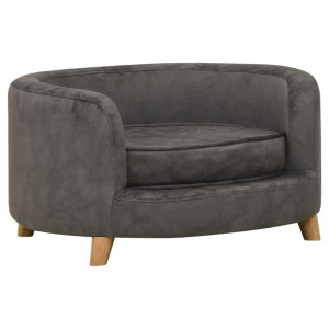 Sofa dla psa, szara, 69x69x36 cm, pluszowa