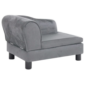 Sofa dla psa, szara, 57x34x36 cm, pluszowa