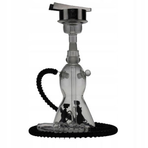Szklana shisha z pojedyńczym wężem 39 cm szisza