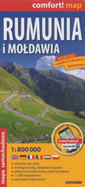 Rumunia Mołdawia Mapa Laminowana Expressmap