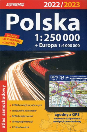 Polska Atlas Samochodowy Polski Europa 2022/2023