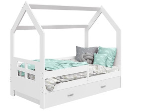 Łóżko Domek dziecięce 160x80 dla dzieci biały D3D