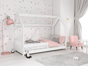 Łóżko Domek dziecięce 160x80 dla dzieci białe D5E