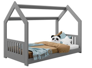 Łóżko Domek dziecięce 160x80 dla dzieci szare D2E