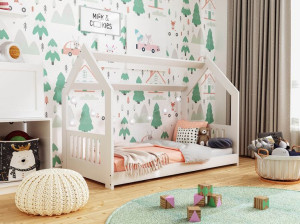 Łóżko Domek dziecięce 160x80 dla dzieci białe D2E