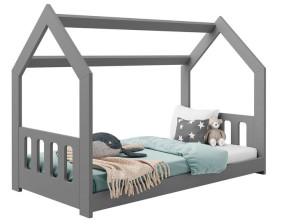 Łóżko Domek dziecięce 160x80 dla dzieci szare D2C