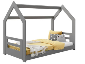 Łóżko Domek dziecięce 160x80 dla dzieci szare D2B