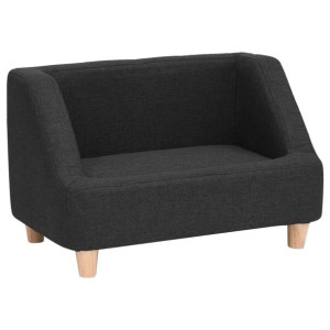 Sofa dla psa, czarna, 60x37x39 cm, lniana