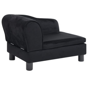 Sofa dla psa, czarna, 57x34x36 cm, pluszowa