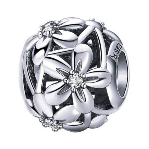 CHARMS srebro 925 srebrne KWIATY koralik zawieszka CH031