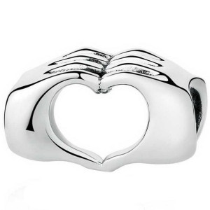 CHARMS srebro 925 DŁONIE koralik zawieszka serce CH051