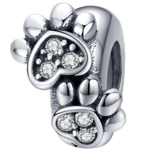 CHARMS srebro 925 STOPER ŁAPA PSA zawieszka łapka CH058