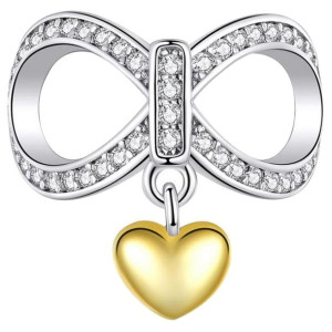 CHARMS NIESKOŃCZONOŚĆ srebro 925 serce koralik CH064