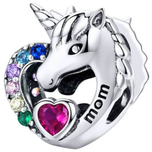 CHARMS JEDNOROŻEC MAMA serce srebro 925 koralik CH066