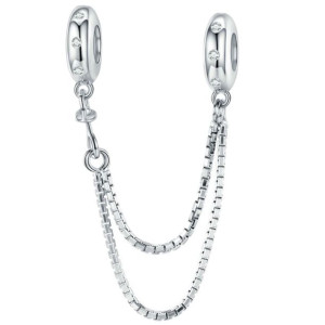 Charms Łańcuszek Zabezpieczenie srebro 925 koralik CH110