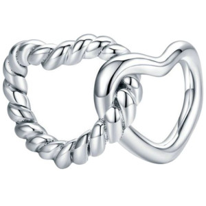 CHARMS srebro 925 ZŁĄCZONE SERCA zawieszka koralik CH111