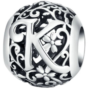 CHARMS litera K srebro 925 koralik S925 zawieszka CH113