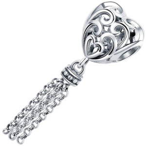 CHARMS SERCE AŻUR srebro 925 zawieszka koralik CH115