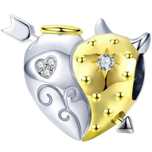 CHARMS SERCE NIEBO PIEKŁO srebro 925 koralik S925 CH139