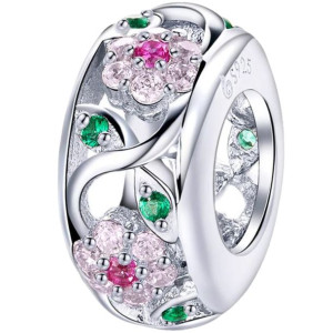 CHARMS KWIATY STOPER srebro 925 koralik zawieszka CH146