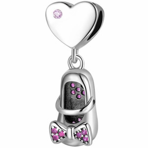 Charms SERDUSZKO Z BUCIKIEM zawieszka koralik srebro beads pr 925 CH226