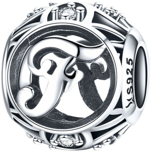 Charms LITERA F Koralik zawieszka srebro beads pr 925