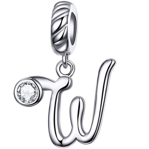 Charms Literka W Zawieszka koralik srebro beads pr 925