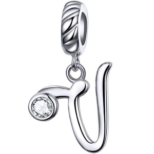 Charms Literka V Zawieszka koralik srebro beads pr 925